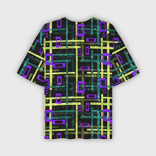 Мужская футболка оверсайз Геометрический узор с мраморной текстурой / 3D-принт – фото 2