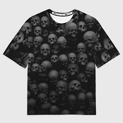 Футболка оверсайз мужская Композиция из черепов - Dark, цвет: 3D-принт