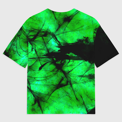 Мужская футболка оверсайз Зеленый фантом / 3D-принт – фото 2