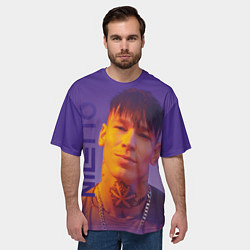 Футболка оверсайз мужская Niletto на фиолетовом фоне, цвет: 3D-принт — фото 2