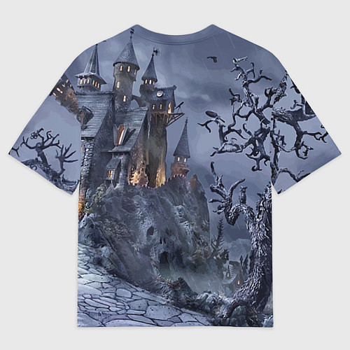 Мужская футболка оверсайз Старый заброшенный замок - Halloween / 3D-принт – фото 2