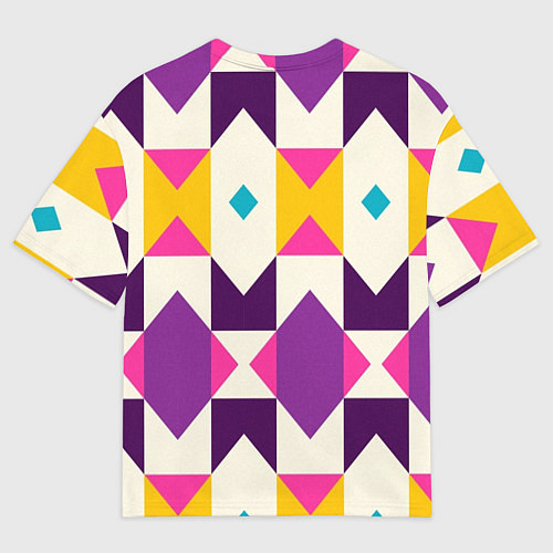 Мужская футболка оверсайз Геометрический цветной орнамент / 3D-принт – фото 2