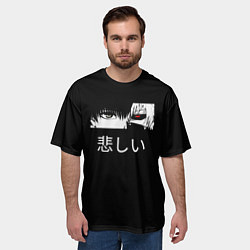 Футболка оверсайз мужская Токийский Гуль аниме, цвет: 3D-принт — фото 2