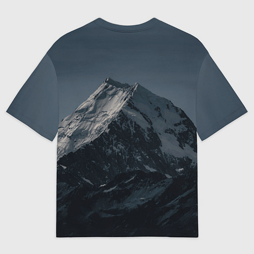 Мужская футболка оверсайз Одинокая ночная гора / 3D-принт – фото 2