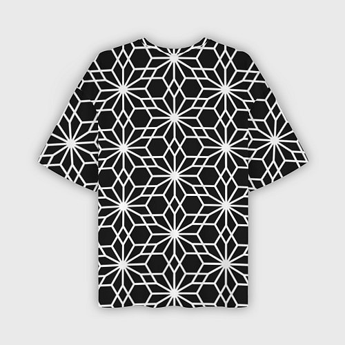 Мужская футболка оверсайз Абстрактный чёрно-белый узoр / 3D-принт – фото 2
