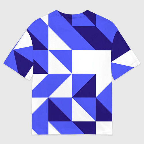 Мужская футболка оверсайз Абстрактный сине-белый паттерн / 3D-принт – фото 2