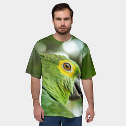 Футболка оверсайз мужская Попугaй, цвет: 3D-принт — фото 2