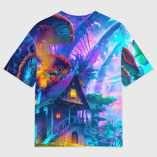 Мужская футболка оверсайз Неоновая страна / 3D-принт – фото 2