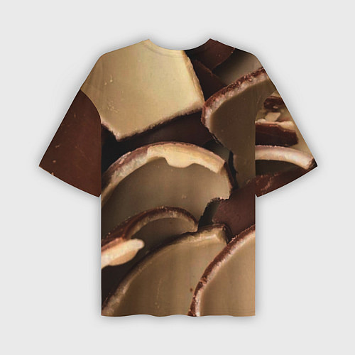 Мужская футболка оверсайз Кусочки шоколадных яйиц / 3D-принт – фото 2