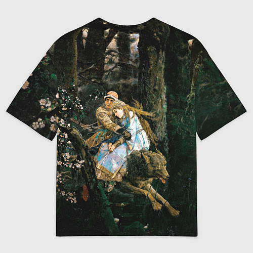Мужская футболка оверсайз Васнецов Иван царевич на Сером Волке / 3D-принт – фото 2