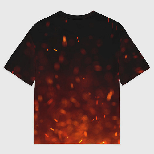 Мужская футболка оверсайз Рука в огне / 3D-принт – фото 2