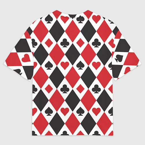 Мужская футболка оверсайз Фон из карточных мастей / 3D-принт – фото 2