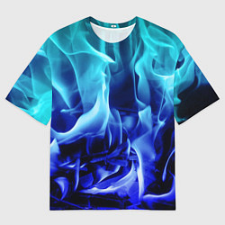 Футболка оверсайз мужская Огненный неоновый градиент, цвет: 3D-принт