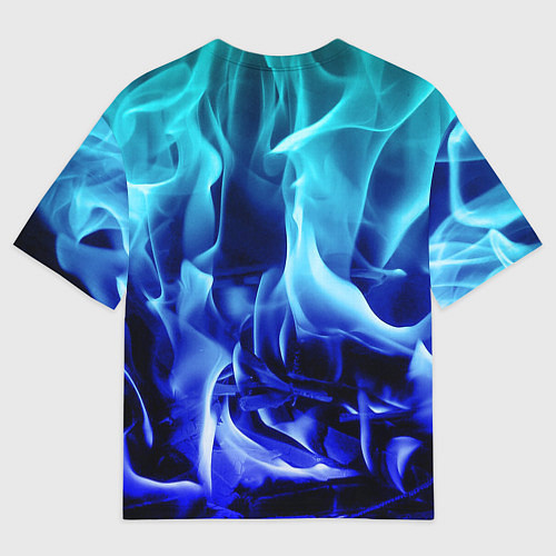 Мужская футболка оверсайз Огненный неоновый градиент / 3D-принт – фото 2