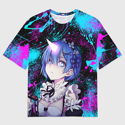 Мужская футболка оверсайз РеЗеро - Неоновые краски - Рем