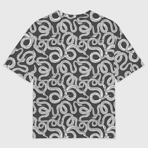 Мужская футболка оверсайз Змея с языком / 3D-принт – фото 2