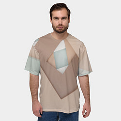 Футболка оверсайз мужская Геометрические дыры в прямоугольниках, цвет: 3D-принт — фото 2