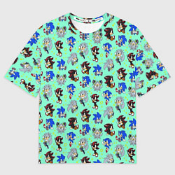 Футболка оверсайз мужская Ежик Соник и его друзья, цвет: 3D-принт