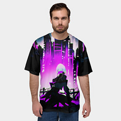 Футболка оверсайз мужская Люси из аниме Cyberpunk Edgerunners, цвет: 3D-принт — фото 2