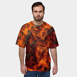 Футболка оверсайз мужская Огенная лава, цвет: 3D-принт — фото 2