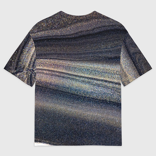 Мужская футболка оверсайз Волны блестящего тёмного песка / 3D-принт – фото 2