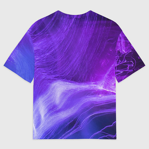 Мужская футболка оверсайз Неоновые волны / 3D-принт – фото 2