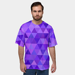 Футболка оверсайз мужская Фиолетовые фигуры, цвет: 3D-принт — фото 2