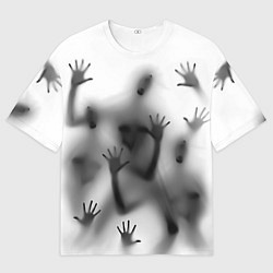 Футболка оверсайз мужская Bodies inside behind a white wall, цвет: 3D-принт