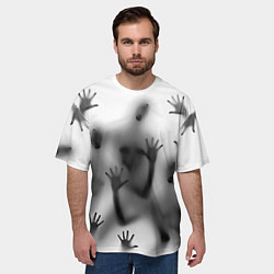 Футболка оверсайз мужская Bodies inside behind a white wall, цвет: 3D-принт — фото 2