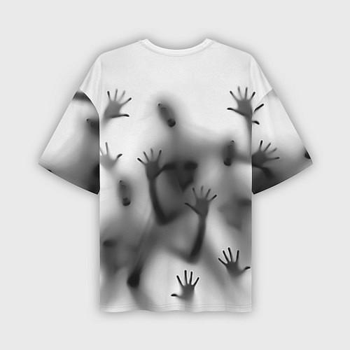 Мужская футболка оверсайз Bodies inside behind a white wall / 3D-принт – фото 2