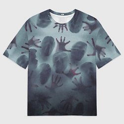 Мужская футболка оверсайз Scary faces trying to get out