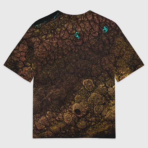 Мужская футболка оверсайз Абстрактный песок из золота / 3D-принт – фото 2