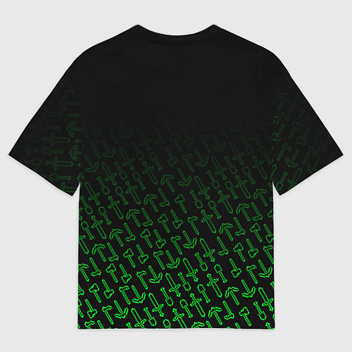 Мужская футболка оверсайз Майнкрафт - Паттерн инструментов / 3D-принт – фото 2