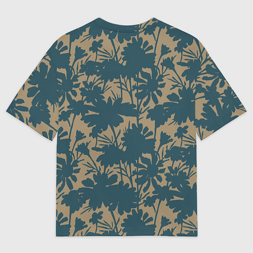 Мужская футболка оверсайз Цветочный камуфляж / 3D-принт – фото 2