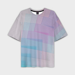 Мужская футболка оверсайз Абстрактное множество розовых и голубых стёкол