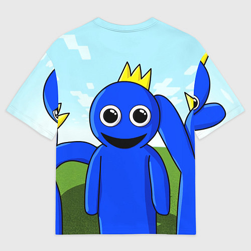 Мужская футболка оверсайз Blue: Rainbow Friends / 3D-принт – фото 2