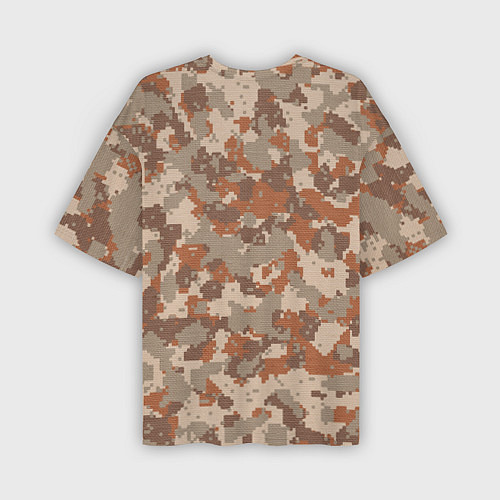 Мужская футболка оверсайз Цифровой камуфляж - серо-коричневый / 3D-принт – фото 2