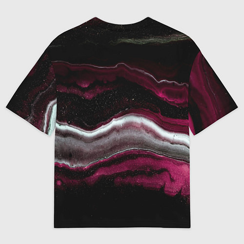 Мужская футболка оверсайз Розовые и белые волны песка в абстракции / 3D-принт – фото 2