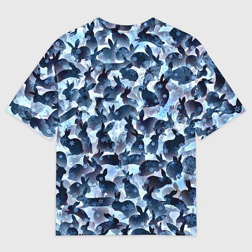 Мужская футболка оверсайз Новогдние кролики / 3D-принт – фото 2