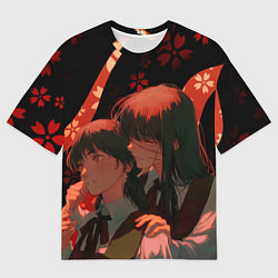 Мужская футболка оверсайз Аса Митака и Демон войны - Человек бензопила