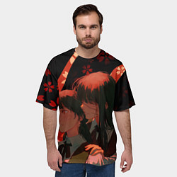 Футболка оверсайз мужская Аса Митака и Демон войны - Человек бензопила, цвет: 3D-принт — фото 2