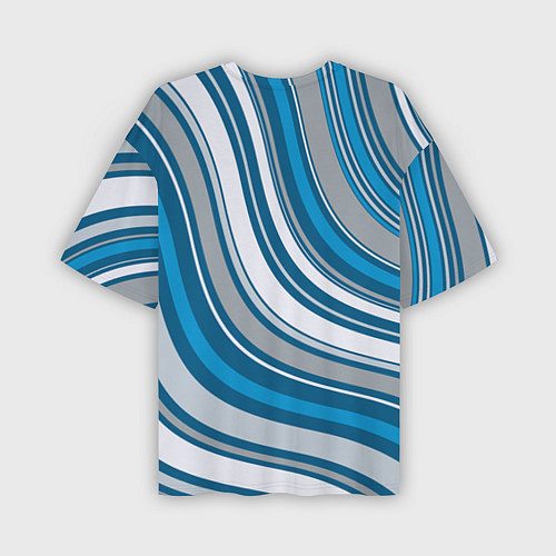 Мужская футболка оверсайз Волнистые полосы - текстура / 3D-принт – фото 2