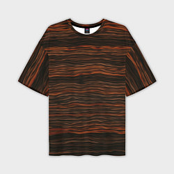 Мужская футболка оверсайз Оранжевые абстрактные волны материи