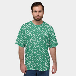Футболка оверсайз мужская Геометрические каракули - паттерн, цвет: 3D-принт — фото 2