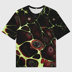 Футболка оверсайз мужская Кислотные разломы на поверхности, цвет: 3D-принт