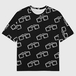 Футболка оверсайз мужская Модные очки черно-белый узор, цвет: 3D-принт