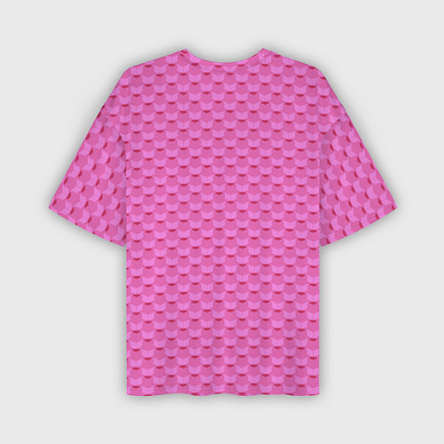 Мужская футболка оверсайз Геометрический современный розовый однотонный узор / 3D-принт – фото 2