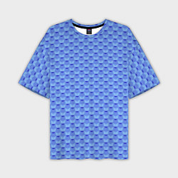 Мужская футболка оверсайз Синий геометрический узор текстура