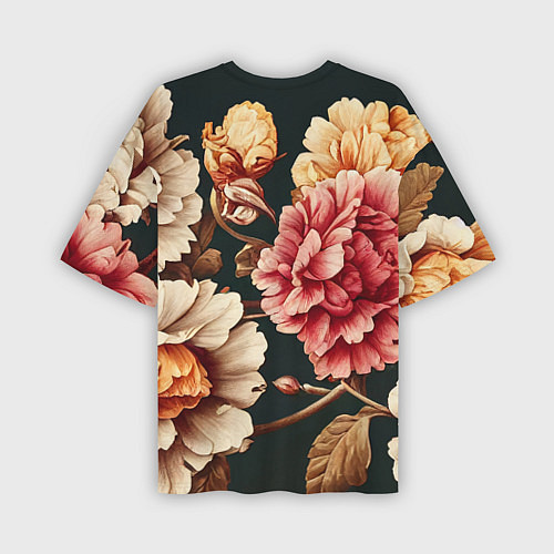 Мужская футболка оверсайз Цветы в стиле рококо / 3D-принт – фото 2