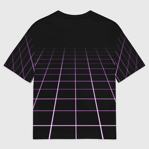 Мужская футболка оверсайз Неоновая сетка - оптическая иллюзия / 3D-принт – фото 2